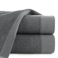 Ręcznik MAURO z włókien bambusowych i bawełny ze strukturą w drobne pasy - 50 x 90 cm - grafitowy 1