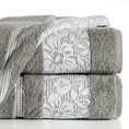EUROFIRANY CLASSIC Ręcznik SYLWIA 1 z żakardową bordiurą tkaną w ornamentowy wzór - 50 x 90 cm - stalowy 1