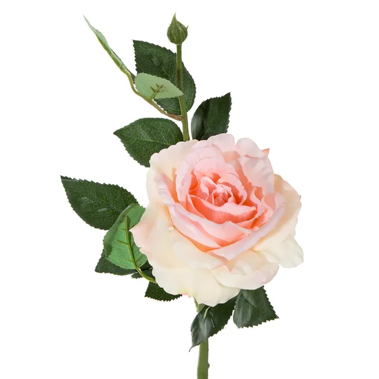 RÓŻA kwiat sztuczny dekoracyjny - dł. 40 cm śr. kwiat 12 cm - różowy