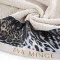 EWA MINGE Ręcznik AGNESE  z bordiurą zdobioną designerskim nadrukiem z motywem zwierzęcym - 50 x 90 cm - beżowy 5