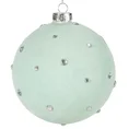 Bombka choinkowa o welwetowej powierzchni, zdobiona kryształkami - ∅ 10 cm - zielony 3