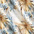 Zasłona z miękkiego welwetu z nadrukiem kolorowych liści - 140 x 250 cm - niebieski 6