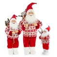 Mikołaj - figurka świąteczna z workiem prezentów - 37 x 35 x 80 cm - czerwony 2