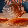 Patera SAVA ze szkła artystycznego w kształcie liścia z efektem cieniowania - 21 x 14 x 2 cm - pomarańczowy 6