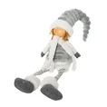 Figurka świąteczna DOLL lalka w zimowym stroju z miękkich tkanin - 15 x 10 x 62 cm - biały 1