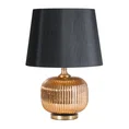 Lampa dekoracyjna z welwetowym abażurem - ∅ 32 x 57 cm - brązowy 3