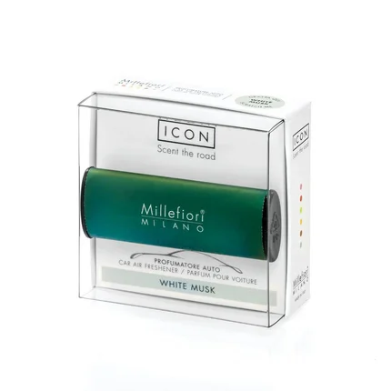 MILLEFIORI Zapach do samochodu CAR ICON White Musk MILLEFIORI Zapach do samochodu CAR ICON White Musk - 7 x 2.5 x 1 cm