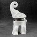 Figurka ceramiczna ZELDA słoń o prążkowanej fakturze - 13 x 7 x 25 cm - biały 1
