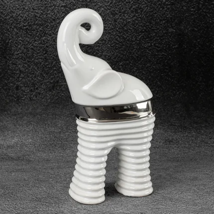 Figurka ceramiczna ZELDA słoń o prążkowanej fakturze Figurka ceramiczna ZELDA słoń o prążkowanej fakturze - 13 x 7 x 25 cm