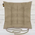 ADORE dwustronna welurowa poduszka siedziskowa na krzesło z dziewięcioma pikowaniami, gramatura 195 g/m2 - 40 x 40 x 6 cm - kremowy 1