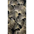 Zasłona VENUS z tkaniny szenilowej z nadrukiem z motywem liści miłorzębu - 140 x 250 cm - czarny 6