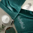 Zestaw upominkowy  CLAVIA 3 szt ręczników z haftem z motywem kwiatowym w kartonowym opakowaniu na prezent - 56 x 36 x 7 cm - beżowy 3