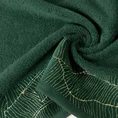 Ręcznik METALIC z  żakardową bordiurą z motywem liści bananowca wykonanym złotą nicią - 50 x 90 cm - butelkowy zielony 4