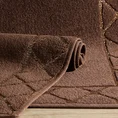Dywanik łazienkowy MARTHA z bawełny, dobrze chłonący wodę z geometrycznym wzorem wykończony błyszczącą nicią - 50 x 70 cm - brązowy 3
