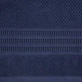 Ręcznik bawełniany ROSITA o ryżowej strukturze z żakardową bordiurą z geometrycznym wzorem, granatowy - 50 x 90 cm - granatowy 2