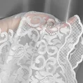 Tkanina firanowa delikatna mikrosiateczka zdobiona ornamentowym haftem - 280 cm - biały 2