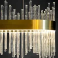 Lampa EDITA z kloszem ze szklanymi elementami w formie słupków - 60 x 35 cm - złoty 6