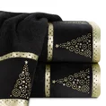 Ręcznik świąteczny EVE 01 bawełniany z aplikacją choinki ze złotych kryształków - 70 x 140 cm - czarny 1
