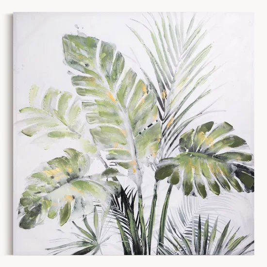 Obraz NATURAL ręcznie malowany na płótnie - 100 x 100 cm - zielony