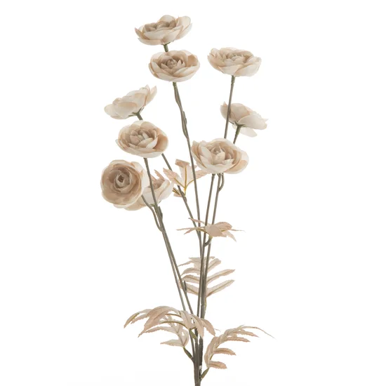 Kwiat sztuczny dekoracyjny z płatkami z jedwabistej tkaniny - 82 cm - jasnobeżowy