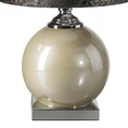 Lampa stołowa ALINE na kulistej podstawie z abażurem z welwetu w marmurkowy wzorek - ∅ 38 x 58 cm - czarny 4