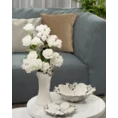 Patera dekoracyjna SIENA okrągła biała z drobnymi kwiatuszkami - ∅ 34 x 4 cm - biały 3