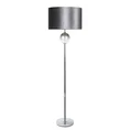 Lampa stojąca KELSI na podstawie łączącej szkło i metal z welwetowym abażurem - ∅ 43 x 157 cm - czarny 3
