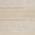 EUROFIRANY PREMIUM Ręcznik MIRO w kolorze beżowym, z włókien bambusowych z żakardową bordiurą zdobioną lśniącymi paskami - 70 x 140 cm - beżowy 2