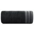 Ręcznik PATI  70X140 cm utkany w miękkie pasy i podkreślony żakardową bordiurą czarny - 70 x 140 cm - czarny 3