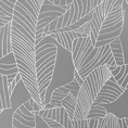 Firana LEILA z tkaniny o strukturze drobnej siateczki z nadrukiem srebrnych liści - 140 x 260 cm - biały 9