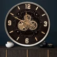 Dekoracyjny zegar ścienny w stylu industrialnym z ruchomymi kołami zębatymi - 60 x 8 x 60 cm - srebrny 8