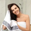Ręcznik KIARA z żakardową bordiurą przetykaną błyszczącą nicią - 50 x 90 cm - biały 6