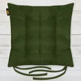 ADORE dwustronna welurowa poduszka siedziskowa na krzesło z dziewięcioma pikowaniami, gramatura 195 g/m2 - 40 x 40 x 6 cm - zielony 1