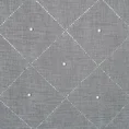 Gładka firana zdobiona aplikacją ze srebrnymi dżetami i perłami - 140 x 250 cm - szary 4