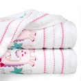 Ręcznik BABY z haftowaną aplikacją z dinozaurem - 70 x 140 cm - biały 1