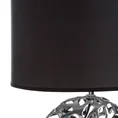 Lampka stołowa DAKOTA  na ceramicznej ażurowej podstawie z abażurem z matowej tkaniny - 37 x 19 x 52 cm - srebrny 2