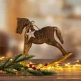 Figurka świąteczna drewniany konik na biegunach w stylu eko - 24 x 4 x 17 cm - brązowy 2