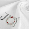 Ręcznik świąteczny SANTA 18 bawełniany z haftem z napisem JOY - 50 x 90 cm - biały 5