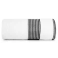 Ręcznik ROANA z ozdobną żakardową bordiurą w pepitkę - 50 x 90 cm - biały 3
