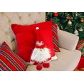 Poszewka świąteczna z aplikacją z trójwymiarowym Mikołajem - 40 x 40 cm - czerwony 4