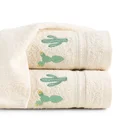 Ręcznik BABY dla dzieci z naszywaną aplikacją z kaktusami - 30 x 50 cm - kremowy 1
