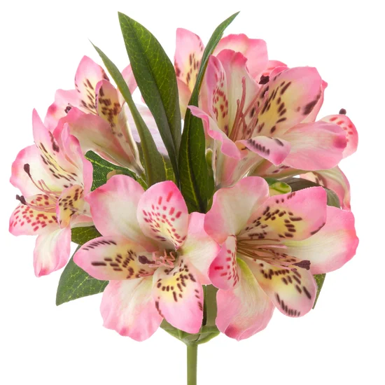 RODODENDRON sztuczny kwiat dekoracyjny o płatkach z jedwabistej tkaniny - 48 cm - jasnoróżowy
