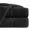 Ręcznik z welurową bordiurą o ryżowej fakturze - 50 x 90 cm - czarny 1