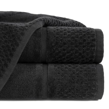 Фото - Рушник Ręcznik z welurową bordiurą o ryżowej fakturze 50 x 90 cm czarny