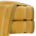 EUROFIRANY CLASSIC Ręcznik RIKI  z bordiurą w pasy miękki i puszysty, zero twist - 30 x 50 cm - musztardowy 1