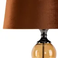 Lampa stołowa HAIDI na podstawie ze szkła z abażurem ze lśniącego welwetu - 32 x 38 x 78 cm - rudy 4