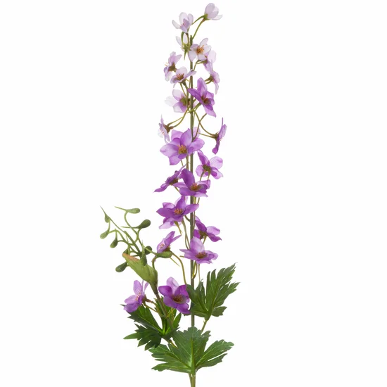 OSTRÓŻKA POJEDYNCZA  sztuczny kwiat dekoracyjny z płatkami z jedwabistej tkaniny - 80 cm - fioletowy