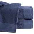 Ręcznik STELLA z bawełny z żakardową bordiurą z drobnymi punkcikami - 70 x 140 cm - granatowy 1