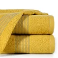 Ręcznik bawełniany z ozdobnym stebnowaniem - 50 x 90 cm - musztardowy 1