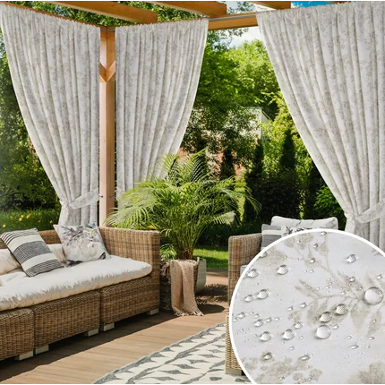 Zasłona GARDEN do ogrodu i na taras, z tkaniny wodoodpornej z motywem roślinnym na tunelu Zasłona GARDEN do ogrodu i na taras, z tkaniny wodoodpornej z motywem roślinnym na tunelu - 155 x 200 cm